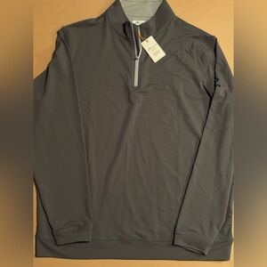 Men’s Peter Millar 1/4 Zip Crown Sport Black Long Sleeve Golf Jacket Size
